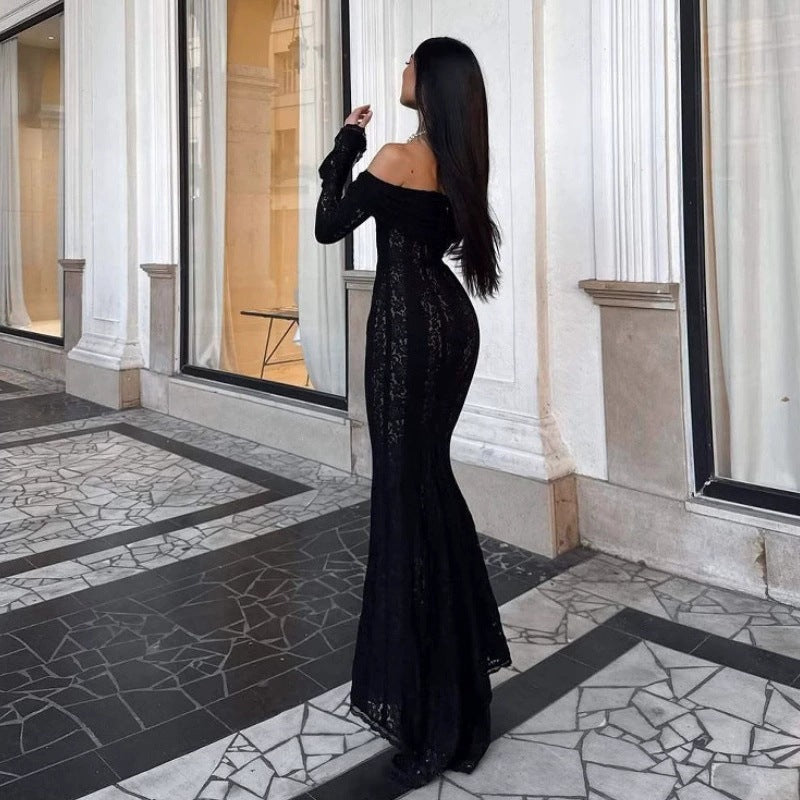 Elysian Lace Off-Shoulder Dress