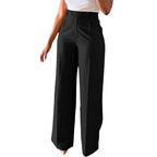 New style high-waisted straight-leg wide-leg trousers