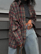 Retro casual long-sleeved cardigan shirt