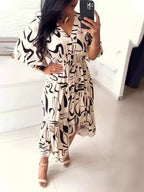 Lori - Swirl Design Chic Elegant Dress