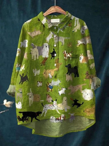 Lora - Floral Linen button-down shirt