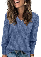 Oaky V-neck spring sweater