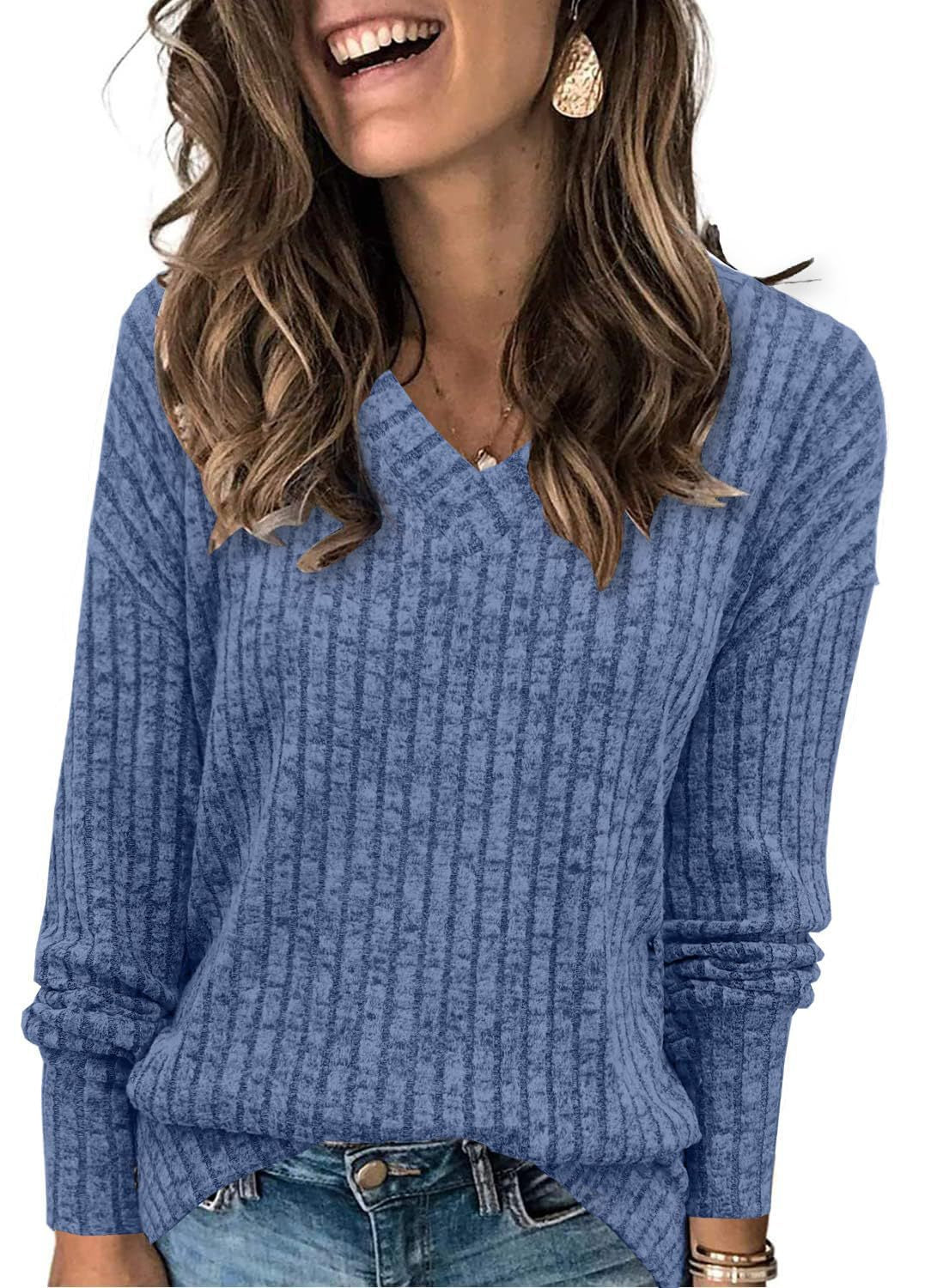 Oaky V-neck spring sweater