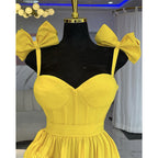 Vixy™ New Bow-Knot Suspender V-Neck Ruffle Dress