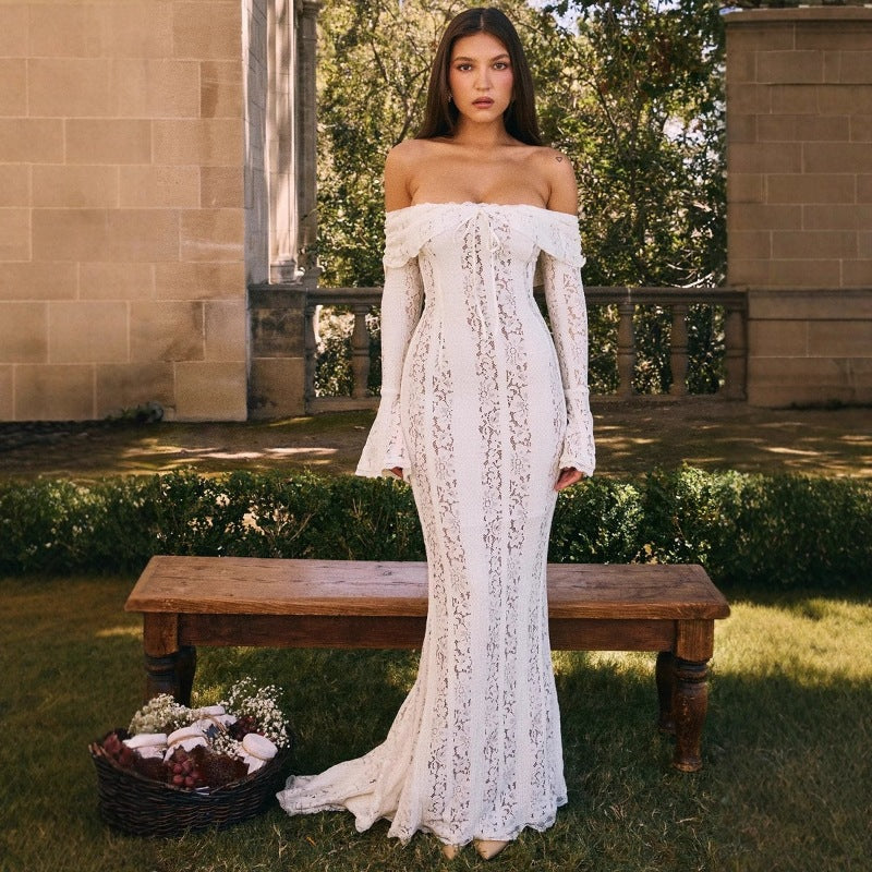 Elysian Lace Off-Shoulder Dress
