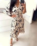 Lori - Swirl Design Chic Elegant Dress