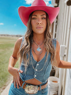 Boho Chic Denim Vest