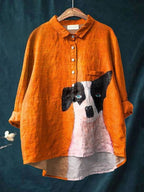 Lora - Floral Linen button-down shirt